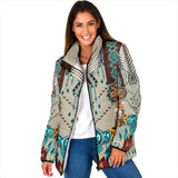 Powwow Storegb nat00069 turquoise blue pattern breastplate womens padded jacket new