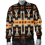 GB-NAT00062-01 Black Tribe Design Native American Men's Bomber Jacket