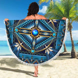 Mandala Blue Native American Pride Beach Blanket - Powwow Store