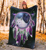 Powwow Store gb nat00392 wolves purple galaxy blanket