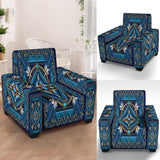 Mandala Blue Native American 43" Chair Slip Cover