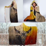 Bison Medicine Wheels Native American Hooded Blanket