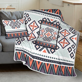 GB-NAT00318 Purple Tribals Design Native  Pillow Blanket