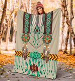 Powwow Store gb nat00069 02 green pattern breastplate blanket