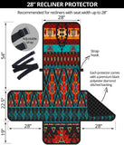Dark Brown Red Pattern Native American 28" Recliner Sofa Protector