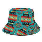 Powwow Store gb nat00046 01 blue native tribes pattern bucket hat