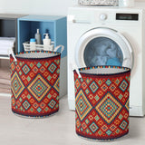 Powwow Store gb nat00371 geometric red green pattern laundry basket