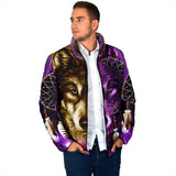 Powwow Storegb nat0005 dreamcatcher purple wolf mens padded jacket