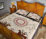 Horse running Pattern Native American Quilt Bed Set