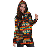 Powwow Store gb nat00402 black pattern native hoodie dress