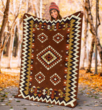 Powwow Store gb nat00415 02 ethnic geometric brown pattern blanket