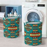 Powwow Store gb nat00402 04 blue pattern native laundry basket