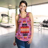 Powwow Store gb nat00046 09 pink tribes pattern native american womens racerback tank