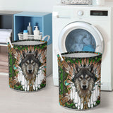 LB001 Mandala Wolf Native Laundry Basket
