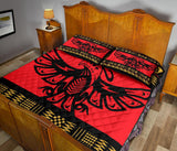 Thunderbird Red Pattern Native American Quilt Bed Set