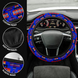 Powwow Store gb nat00046 06 dark blue native tribes pattern steering wheel cover