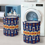 Powwow Store gb nat00062 04 navy tribe design laundry basket