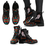 Powwow Store gb nat00046 02a black native tribes pattern native american leather boots