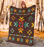 Powwow Store brown ethnic seamless pattern blanket