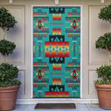 GB-NAT00046-01 Blue Native Tribes Pattern Native American Door Sock