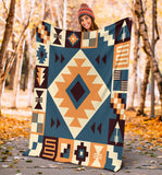 Powwow Store gb nat00427 navy arrow pattern blanket