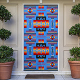 GB-NAT00046-12 Dark Blue Native Tribes Pattern Native American Door Sock