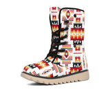 White Native Tribes Pattern Native American Polar Boots