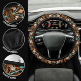 GB-NAT00023-04 Mandala Brown Steering Wheel Cover