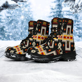 GB-NAT00062-01 Black Tribe Design Native American Chunky Boots