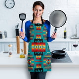 Powwow Store gb nat00046 14 blue native tribes pattern native american apron