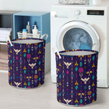 Powwow Store gb nat00575 thunderbird pattern blue laundry basket