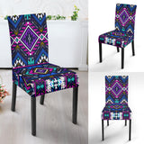 GB-NAT00380 Purple Tribe Pattern Dining Chair Slip Cover