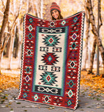 Powwow Store gb nat00370 geometric red pattern blanket