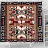 Orange Geometric Native American Shower Curtain
