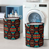 Powwow Store gb nat00046 02 black native tribes pattern laundry basket 1