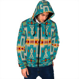 Powwow Storegb nat00062 05 turquoise tribe mens padded hooded jacket