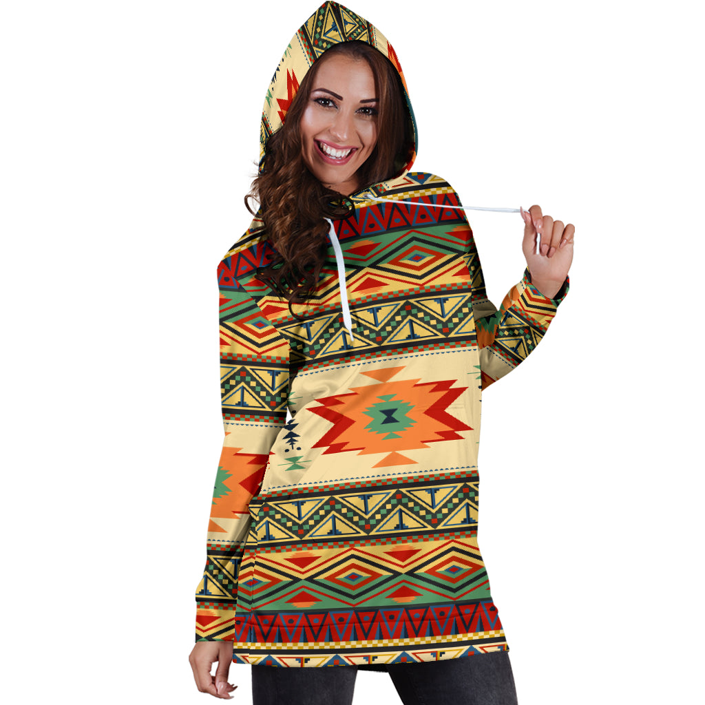 Powwow Store gb nat00351 geometric pattern design native hoodie dress