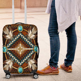 Native American Mandala Pattern Brown Luggage Covers