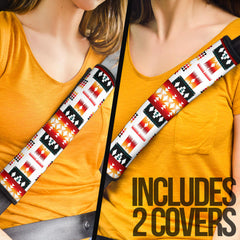 GB-NAT00075 White Tribes Pattern Seat Belt Cover