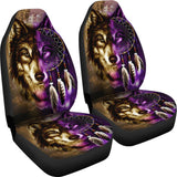 Purple Wolf Dreamcatcher Native American Car Seat Covers no link