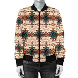 Powwow Storegb nat00622 retro color tribal womens bomber jacket