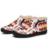 White Native Tribes Pattern Native American Winter Sneakers - Powwow Store