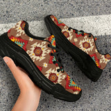 Powwow Store gb nat00574 red pattern chunky sneakers