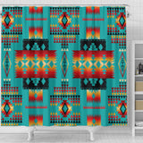 Blue Native Tribes Pattern Native American Shower Curtain