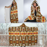 GB-NAT00062-10 Light Brown Design Native Hooded Blanket