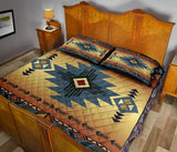 Southwest Blue Symbol Native American Quilt Bed Set - Powwow Store