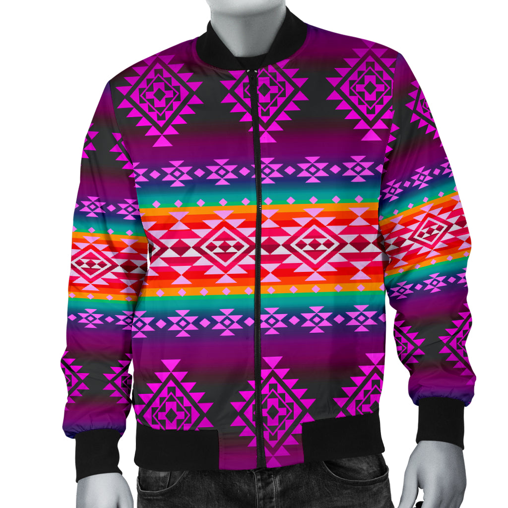 Powwow Storegb nat00680 pattern purple native mens bomber jacket