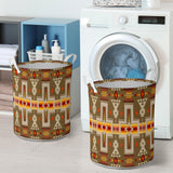 Powwow Store gb nat00062 10 light brown tribe design laundry basket