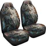 Wolf Warrrior Native American Car Seat Covers