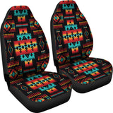 GB-NAT00046-02 Black Native Tribes Pattern Native American Car Seat Covers